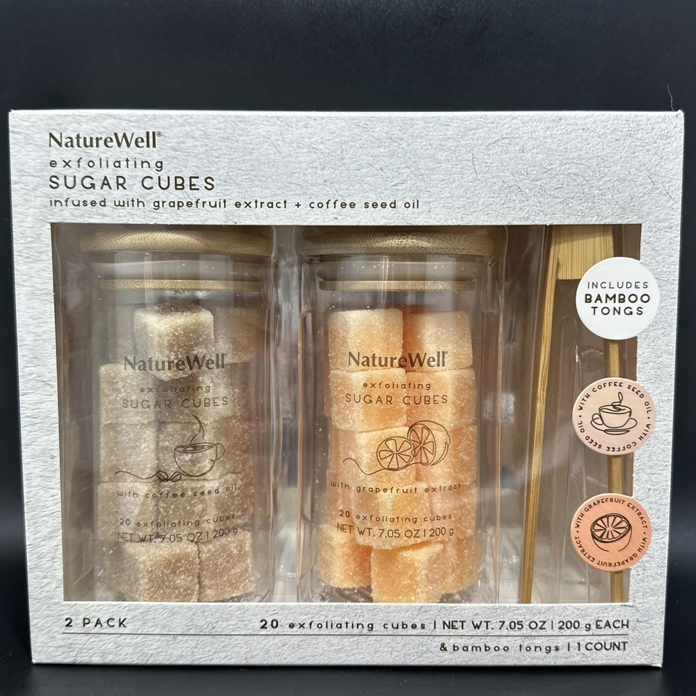 NatureWell Exfoliating Sugar Cubes Grapefruit & Coffee Infusion 2 Packs Of 20